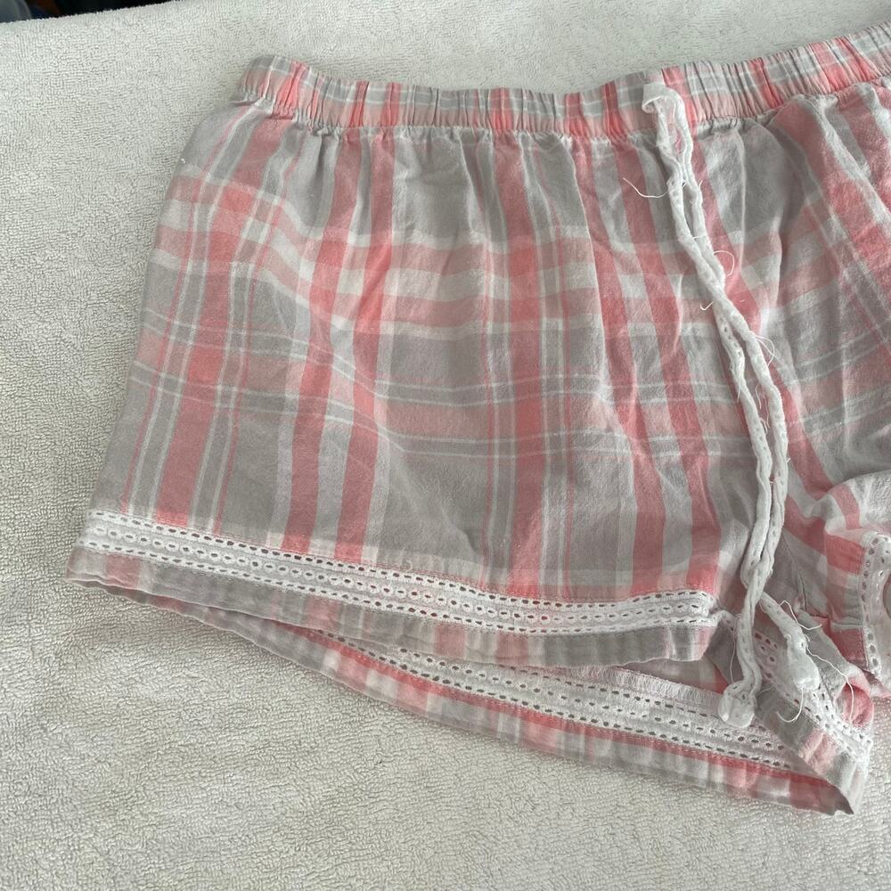Love to Lounge Women's PJ Shorts size M Pink Gray Plaid - Picture 9 of 16